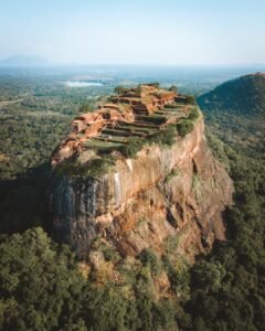 Aerial View of Sigiriya Lion Rock Fortress in Sri Lanka.