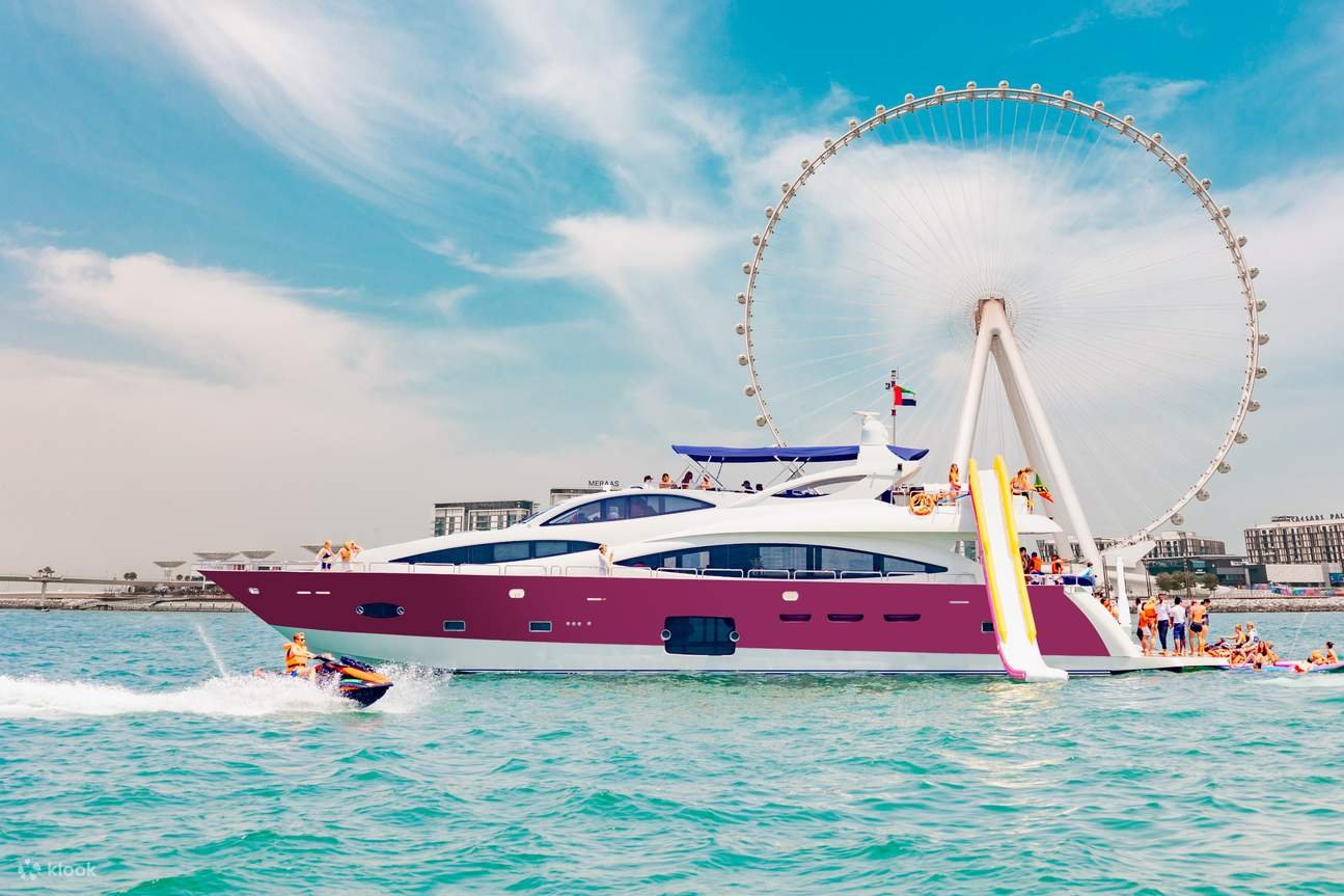 Dubai Marina Yacht Ride And Slide 1 YachtRideSlideSwimSnorkelwithBBQLunchinDubai