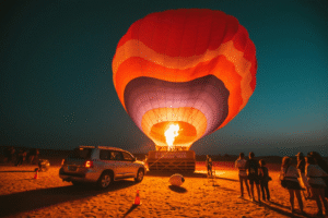 eba7b84140f742aeb1d4e10d9c682fdd dubai hot air balloon flight with breakfast camel ride